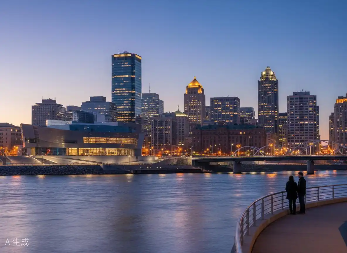 Downtown Winnipeg skyline at dusk - Urban dating experiences